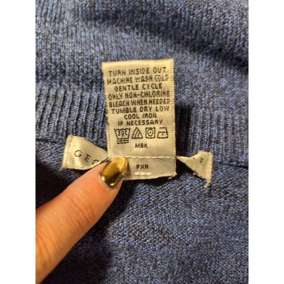 Geoffrey Beene Sweater Men’s XL Blue Acrylic Embroidered Square Retro Style - Picture 6 of 8